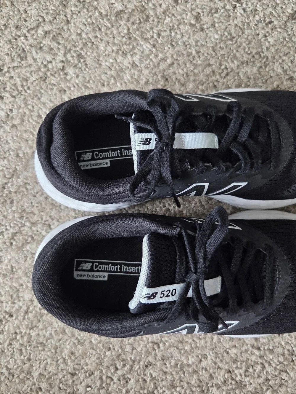 New Balance Women's 520 V7 Running Shoes Size 9.5 D  W520LK7 Black & White